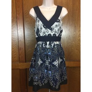 Emmelee Summer paisley lined cotton dress Sz M EUC